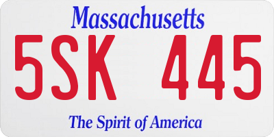 MA license plate 5SK445