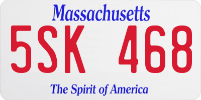 MA license plate 5SK468