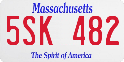 MA license plate 5SK482