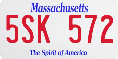 MA license plate 5SK572