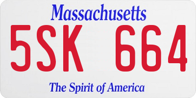 MA license plate 5SK664