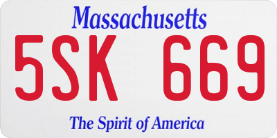 MA license plate 5SK669
