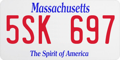 MA license plate 5SK697