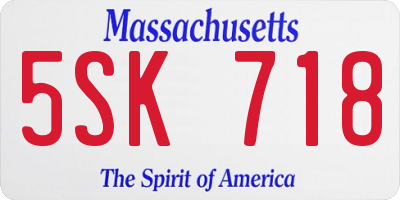 MA license plate 5SK718