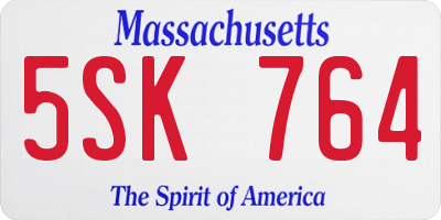 MA license plate 5SK764