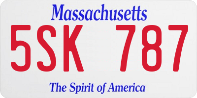 MA license plate 5SK787