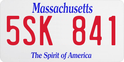 MA license plate 5SK841