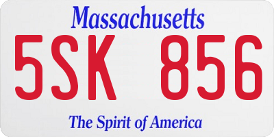 MA license plate 5SK856