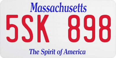 MA license plate 5SK898