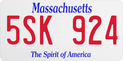 MA license plate 5SK924