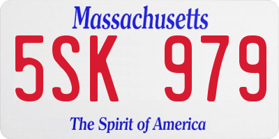 MA license plate 5SK979