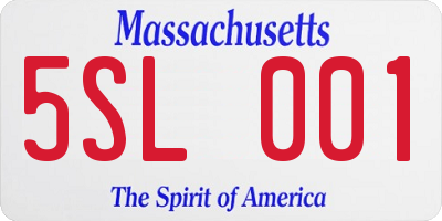 MA license plate 5SL001