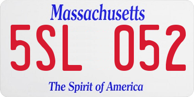 MA license plate 5SL052