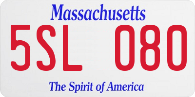 MA license plate 5SL080