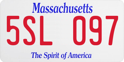 MA license plate 5SL097