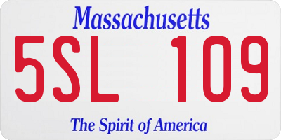 MA license plate 5SL109