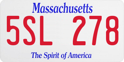 MA license plate 5SL278