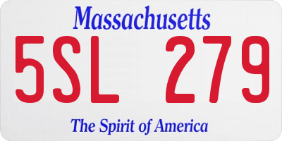 MA license plate 5SL279