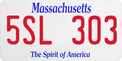 MA license plate 5SL303