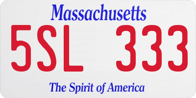 MA license plate 5SL333