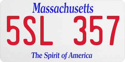 MA license plate 5SL357