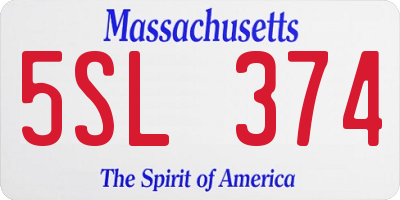 MA license plate 5SL374