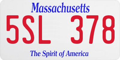 MA license plate 5SL378