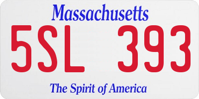 MA license plate 5SL393