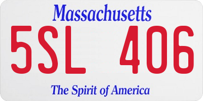 MA license plate 5SL406