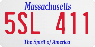 MA license plate 5SL411