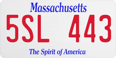 MA license plate 5SL443