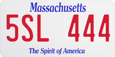 MA license plate 5SL444