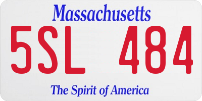 MA license plate 5SL484