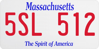 MA license plate 5SL512