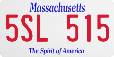 MA license plate 5SL515