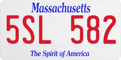 MA license plate 5SL582