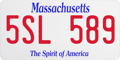 MA license plate 5SL589