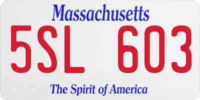 MA license plate 5SL603