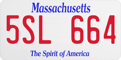 MA license plate 5SL664
