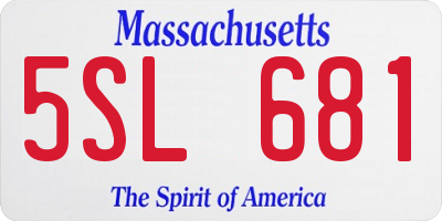 MA license plate 5SL681