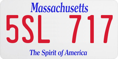 MA license plate 5SL717