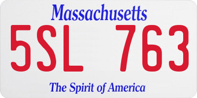 MA license plate 5SL763