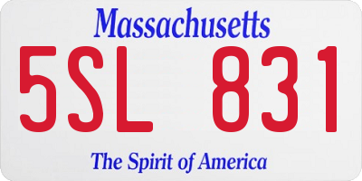 MA license plate 5SL831
