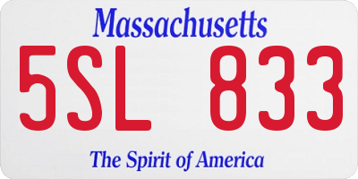 MA license plate 5SL833