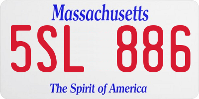 MA license plate 5SL886