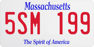 MA license plate 5SM199