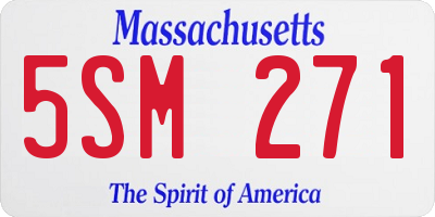 MA license plate 5SM271