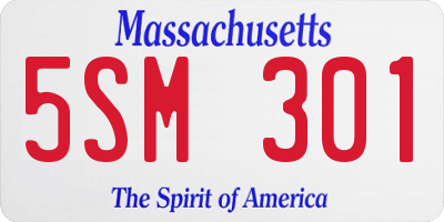 MA license plate 5SM301