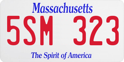 MA license plate 5SM323