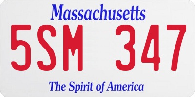 MA license plate 5SM347